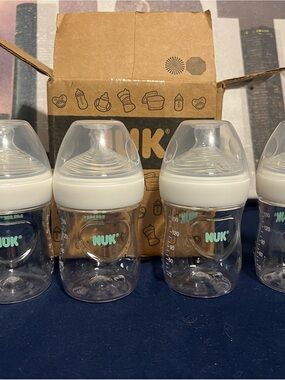 NUK Clear White Silicone Bottle Nipples - Pack of 4
